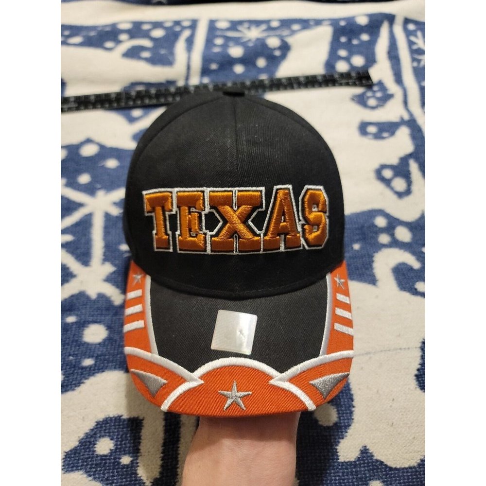 Golden Lion OSFA Adjustable Black Orange Hat TEXAS